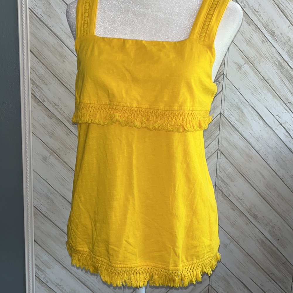 J Crew, bright yellow, sleeveless summer top, size XS